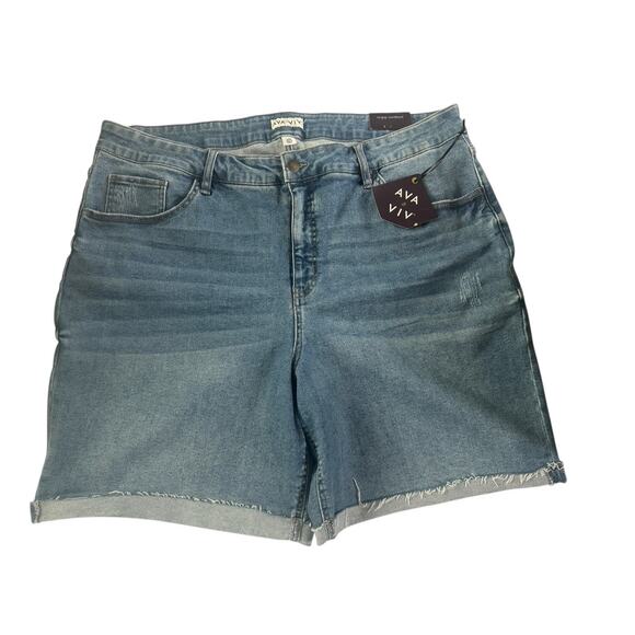 Ava & Viv Pants - NWT Ava & Viv Women's 24W Denim Jean Shorts Bermuda 8” Stretch High Rise #5453